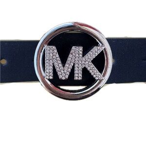 NWT!! Michael Kors Black Belt with Rhinestone MK